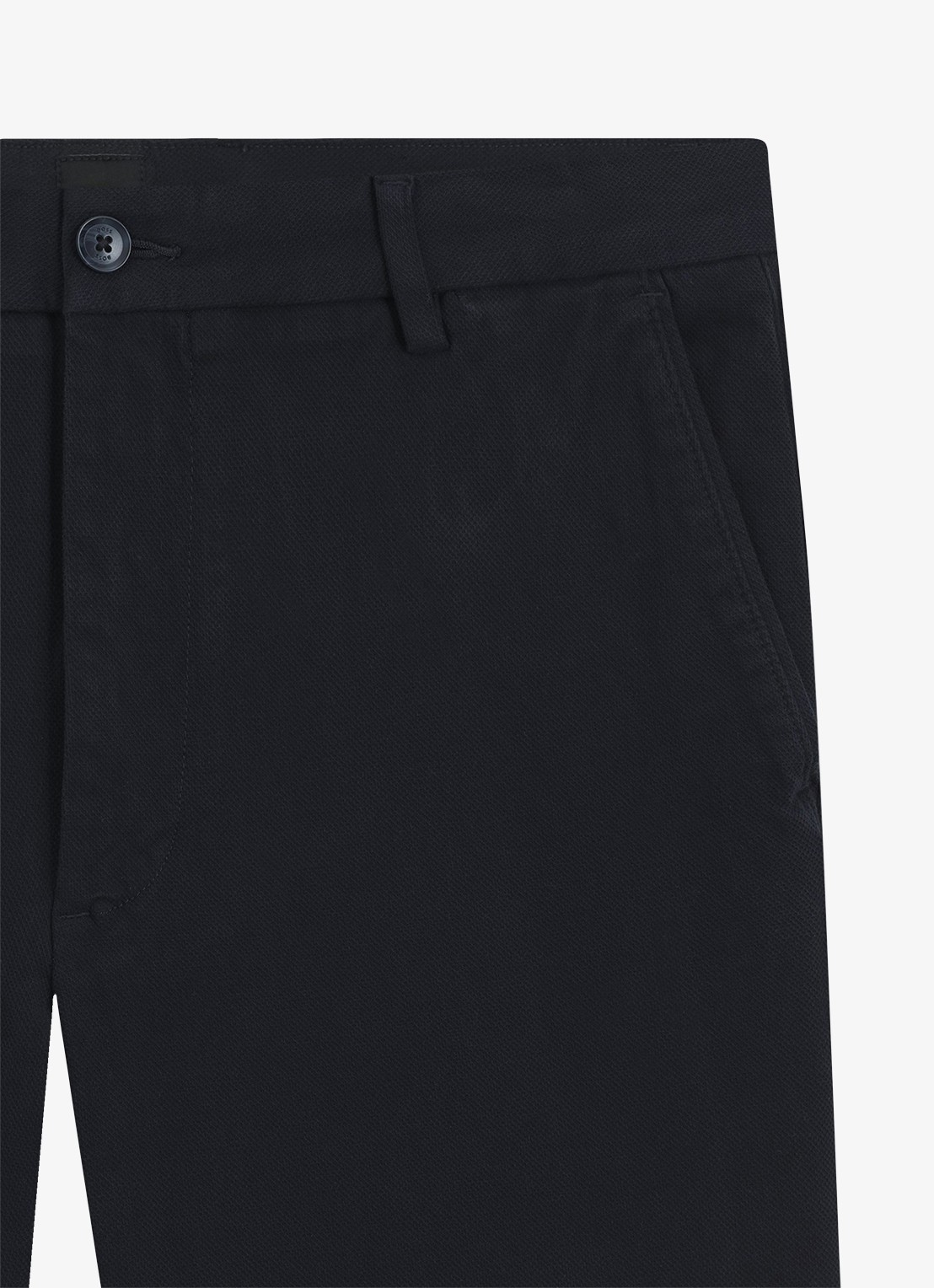 BOSS Korte chino in katoenblend - detail 2 donkerblauw