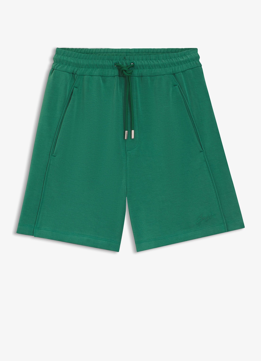 BOSS Korte joggingbroek met logoborduring - voorkant dark green-302 / groen