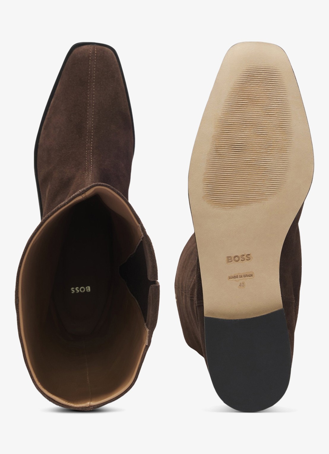BOSS Laars van leer - detail 2 dark brown-207 / bruin