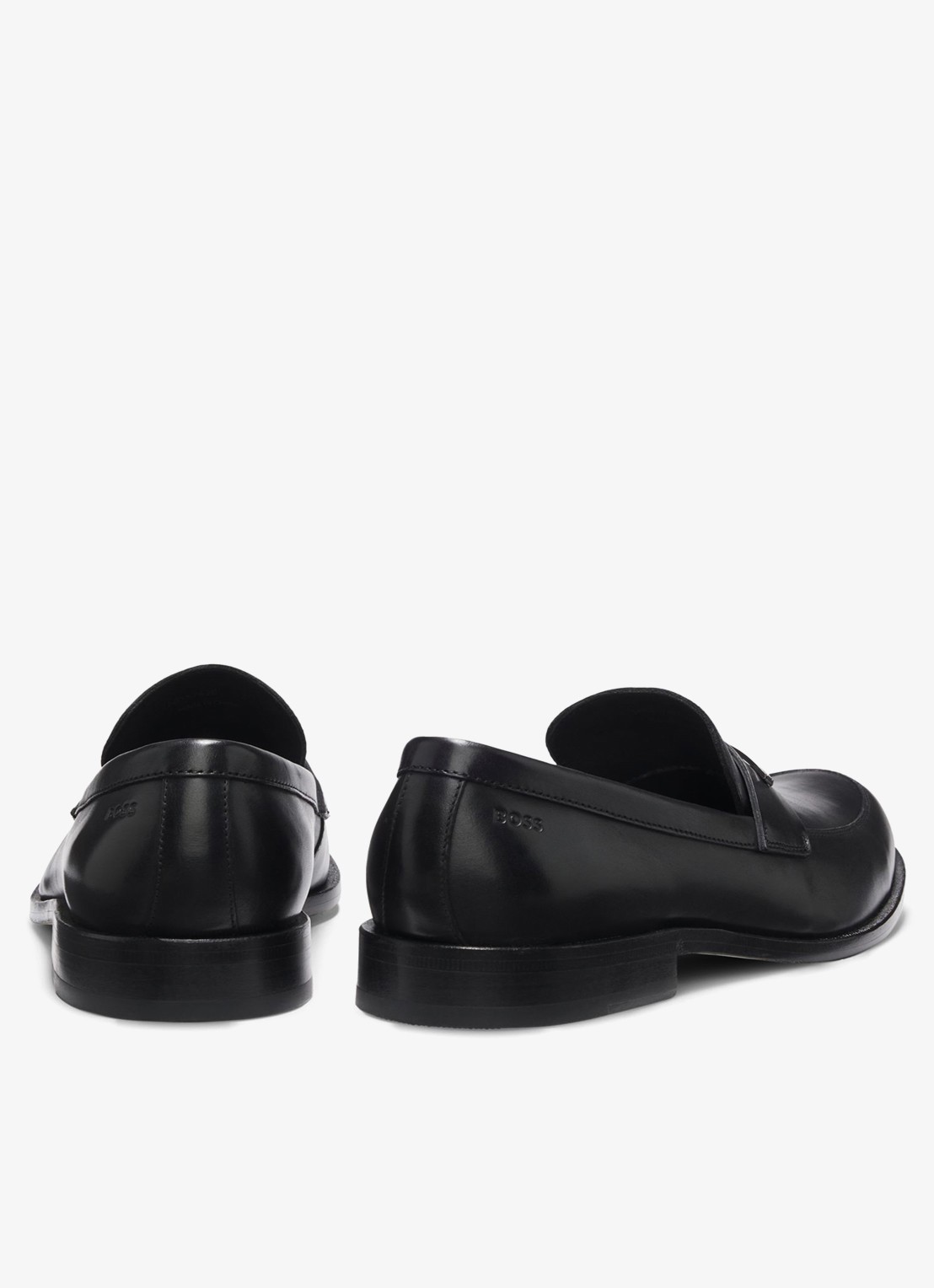 BOSS Loafer van leer met logo - achterkant 5 zwart