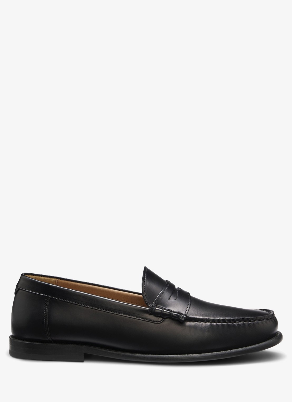 BOSS Loafer van leer met logo  - voorkant 3 zwart