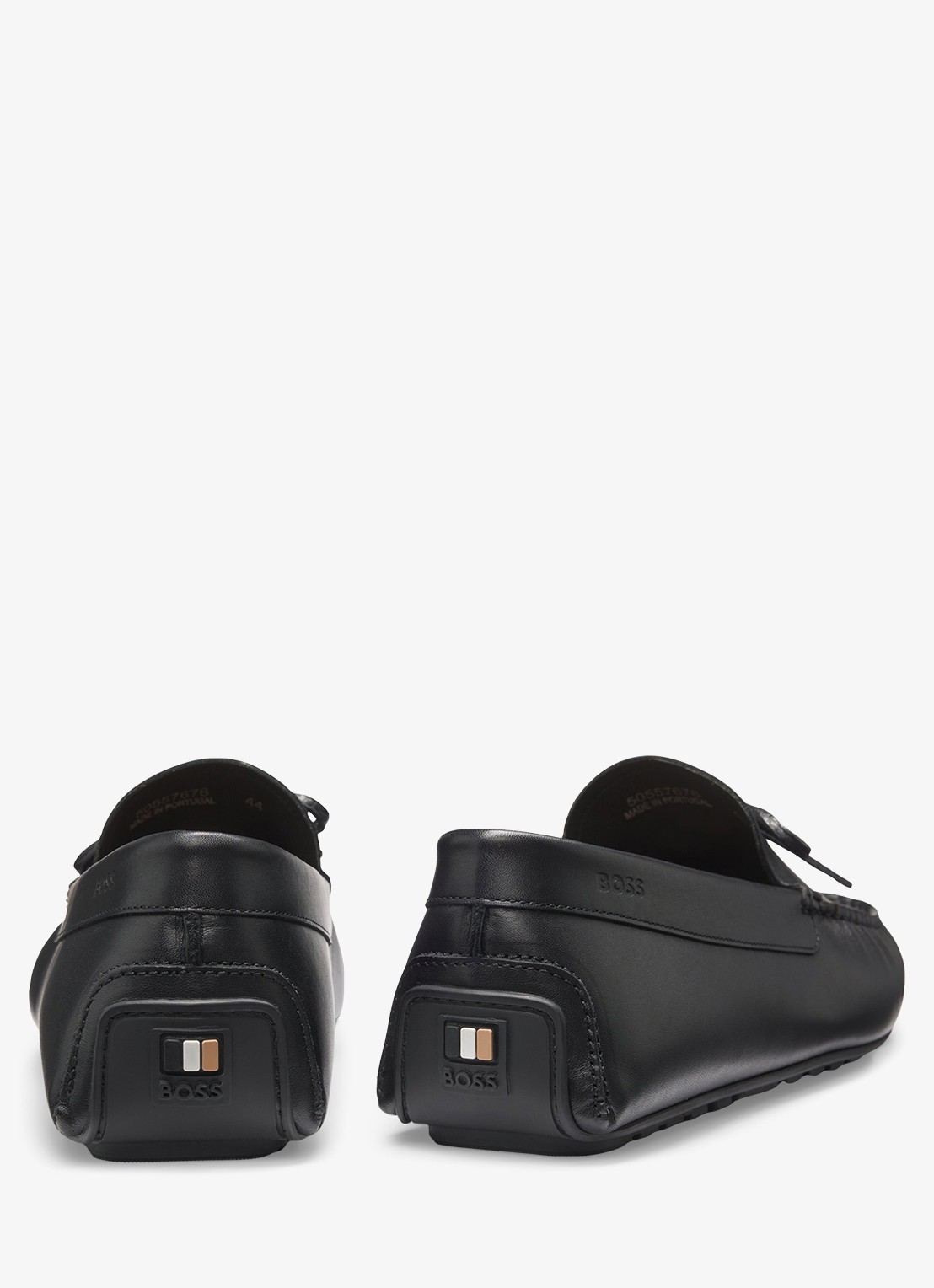 BOSS Loafer van leer met strikdetail  - detail 4 zwart