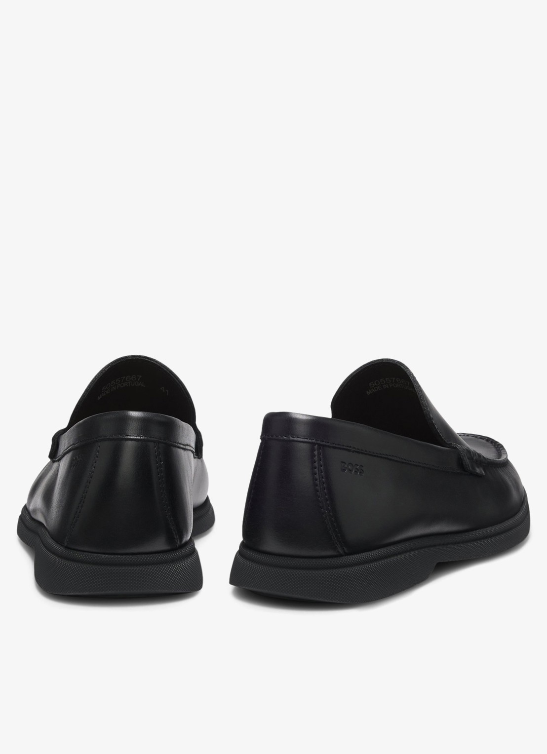 BOSS Loafer van leer - achterkant 5 zwart