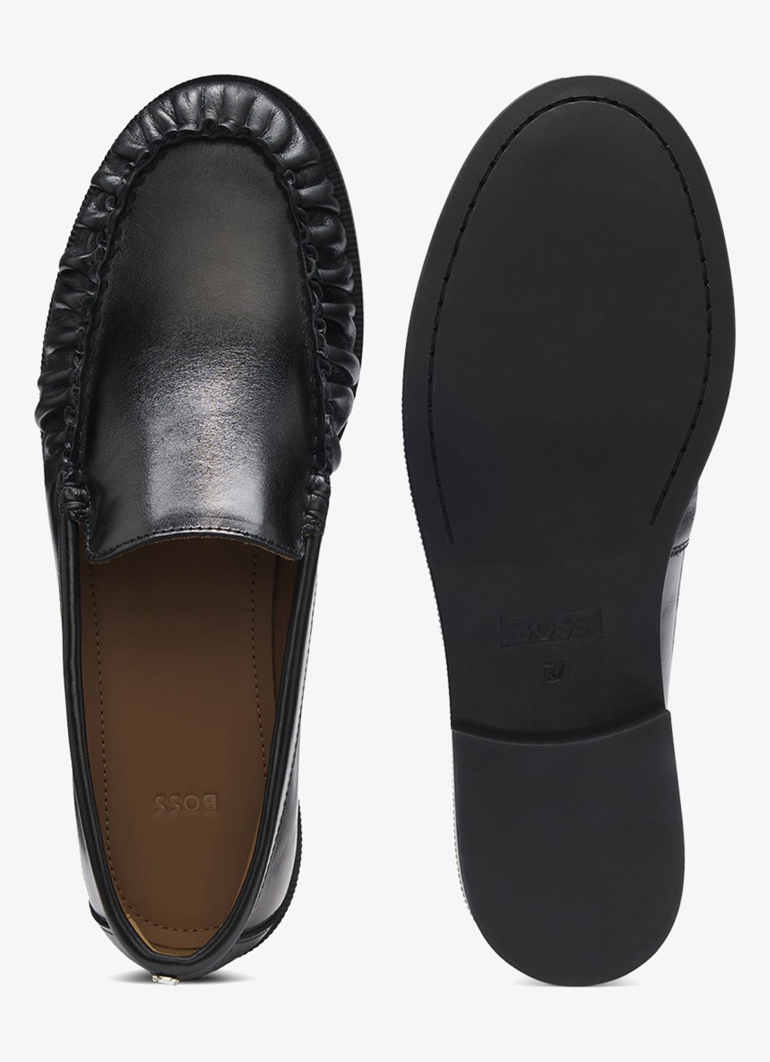 BOSS Loafer van leer - achterkant 6 zwart