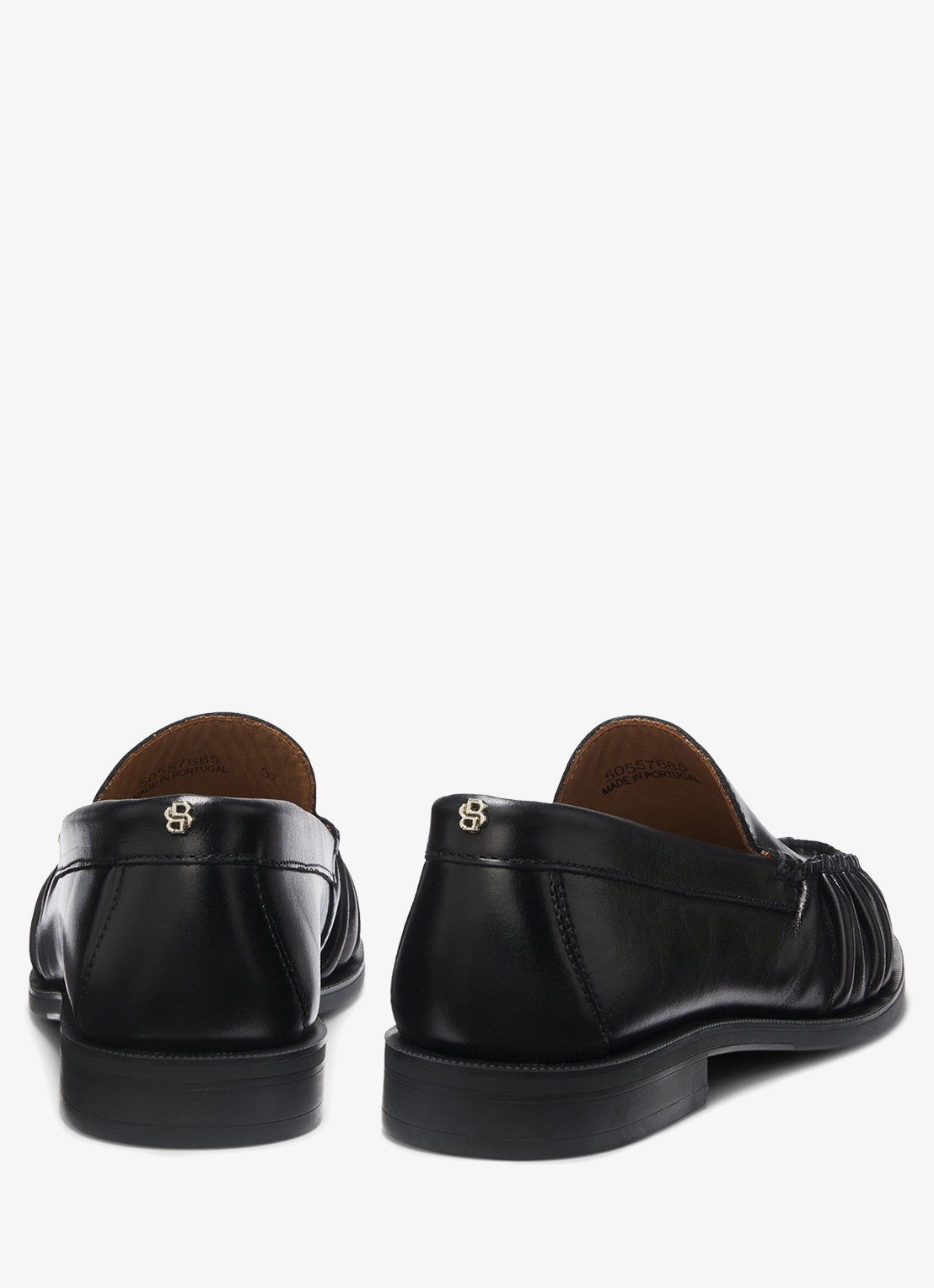 BOSS Loafer van leer - detail 3 zwart