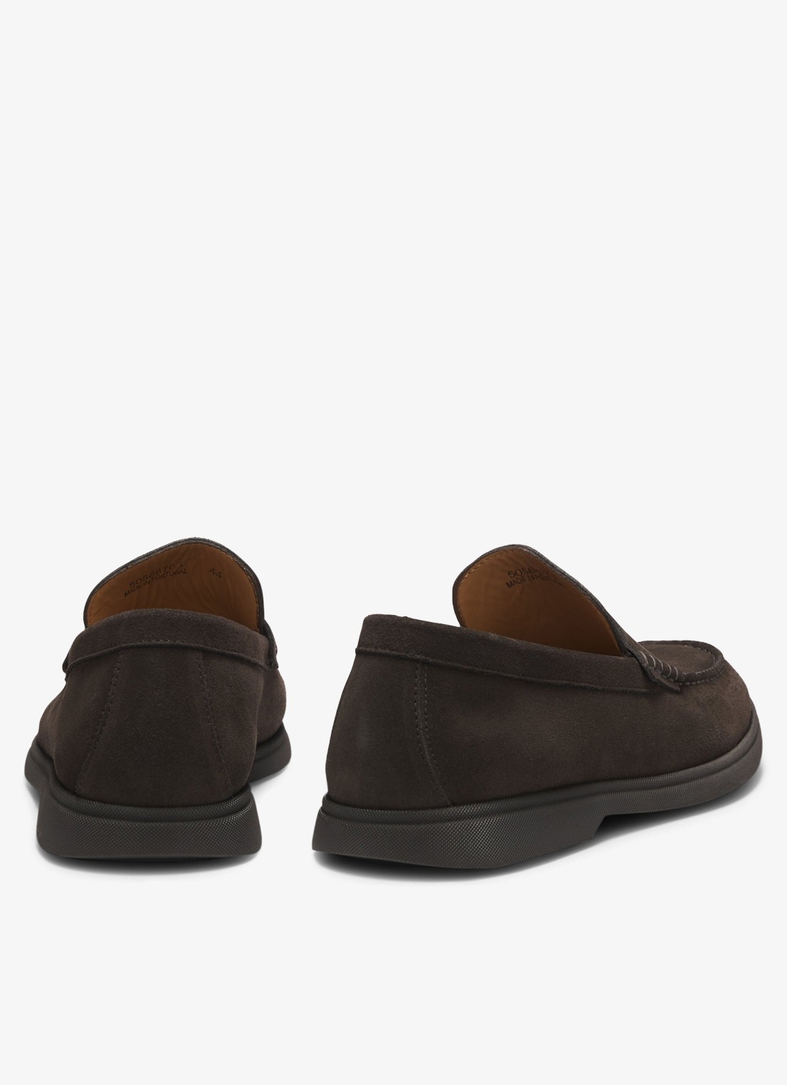 BOSS Loafer van suède - achterkant 3 donkerbruin