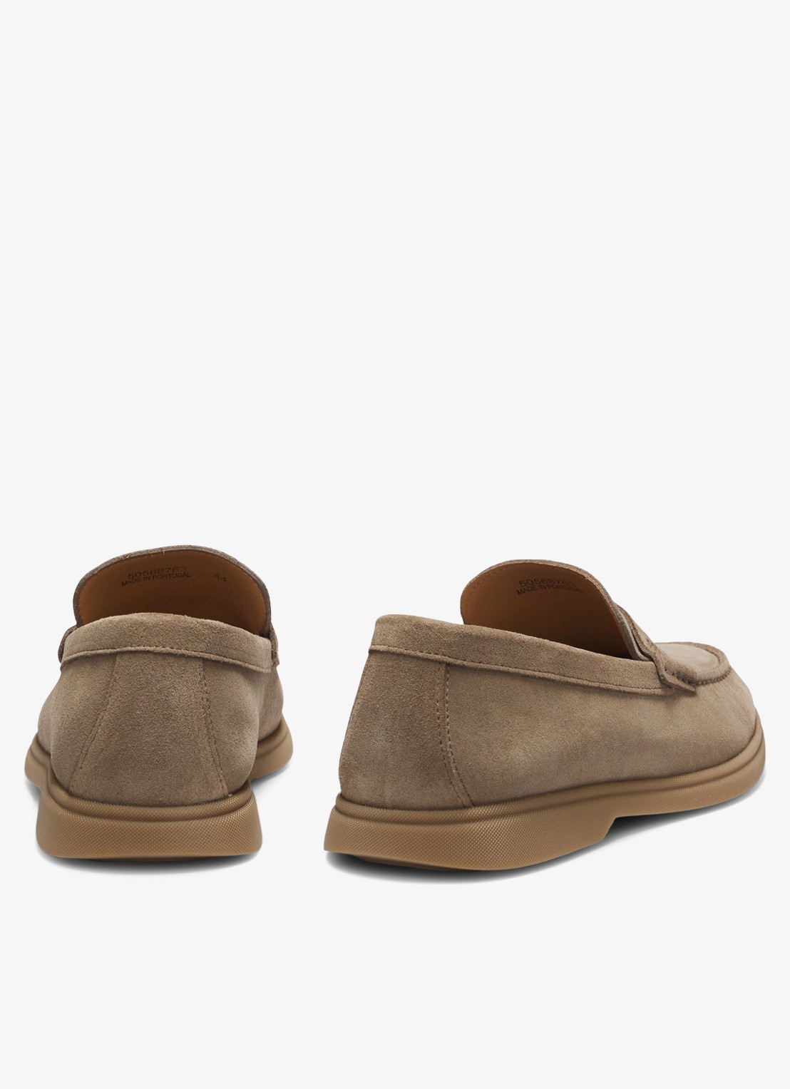 BOSS Loafer van suède - achterkant 3 donkerbeige