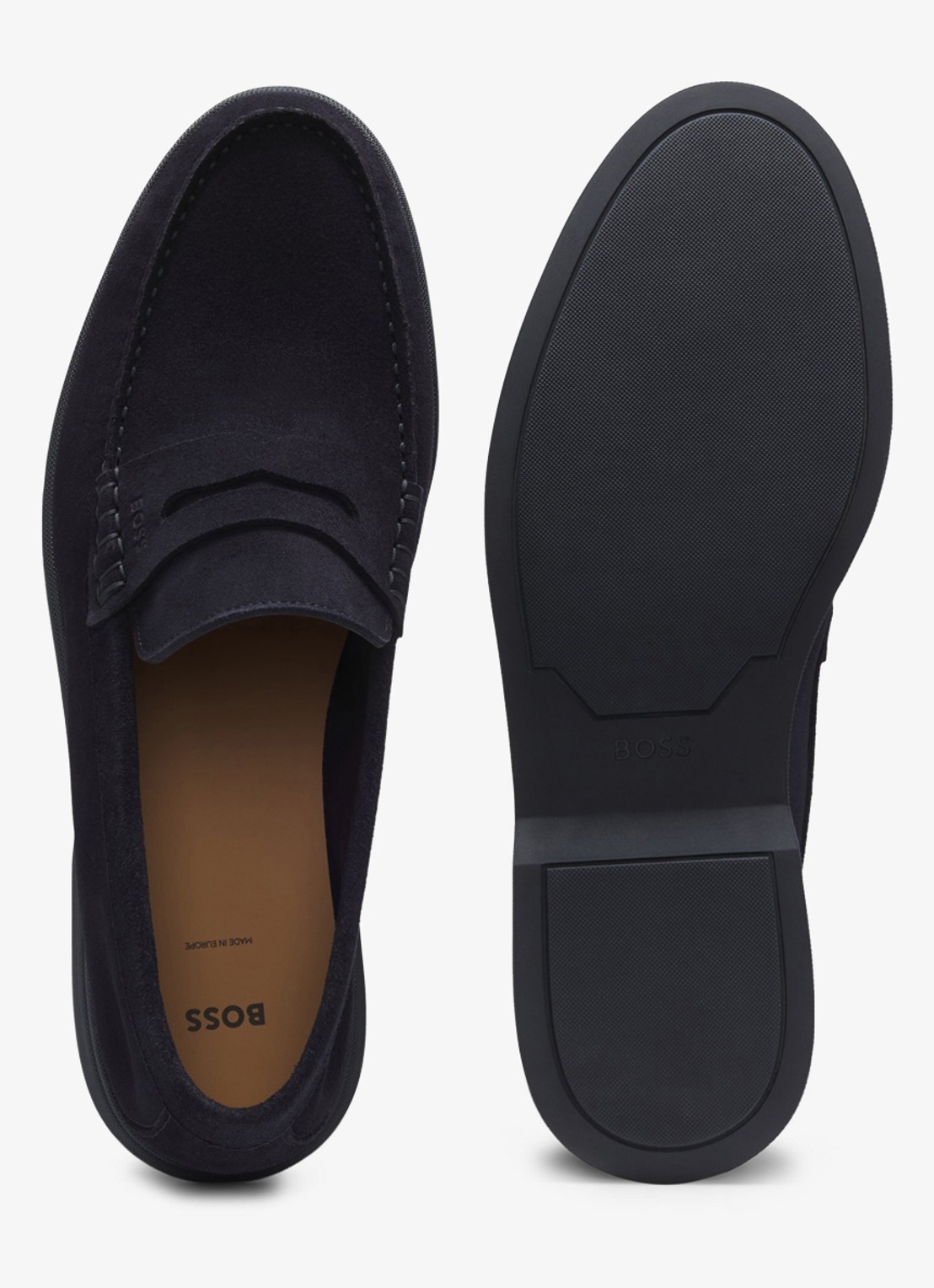 BOSS Loafer van suède - detail 2 donkerblauw
