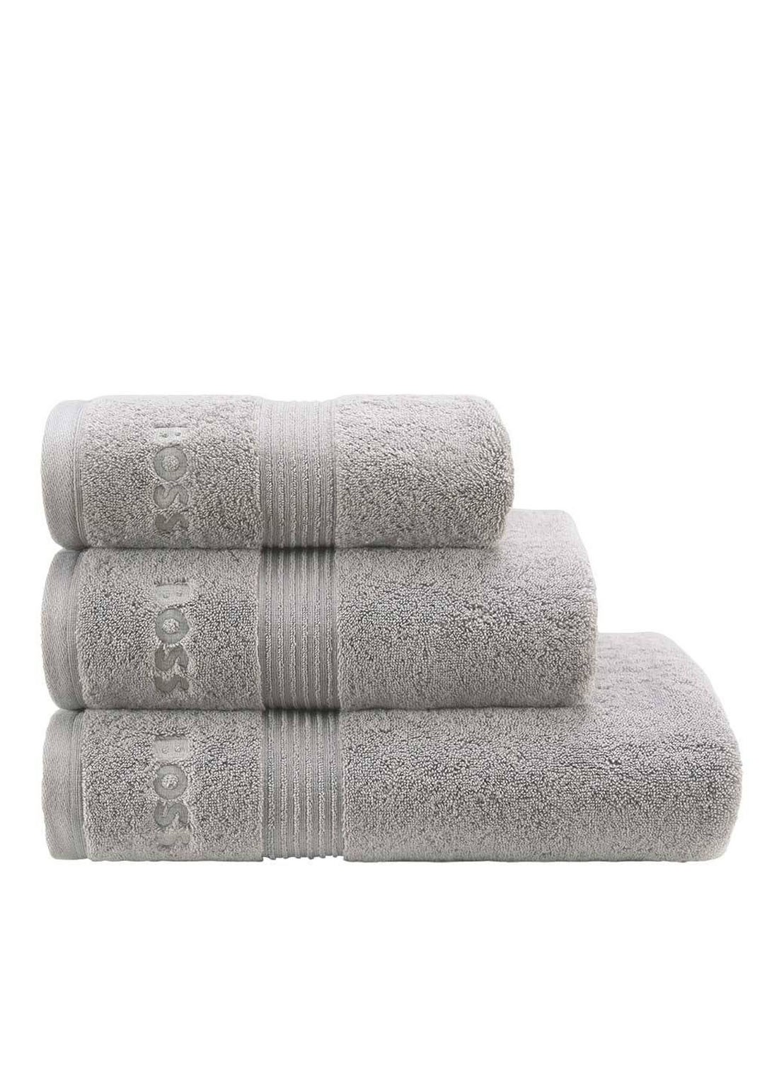 BOSS LOFT badhanddoek - 700 gr/m2 - 100 x 150 cm - detail grijs