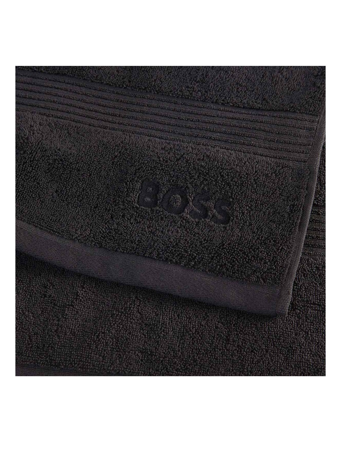 BOSS LOFT badhanddoek - 700 gr/m2 - 50 x 100 cm - voorkant 3 zwart