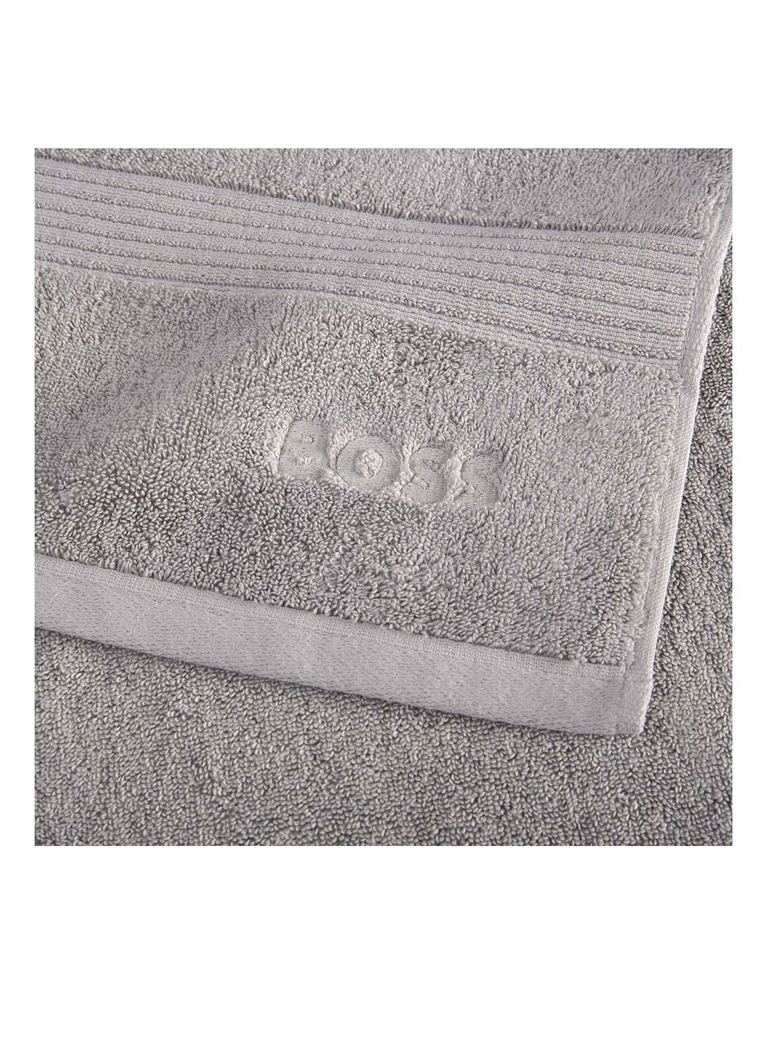 BOSS LOFT badhanddoek - 700 gr/m2 - 50 x 100 cm - voorkant 3 zilver
