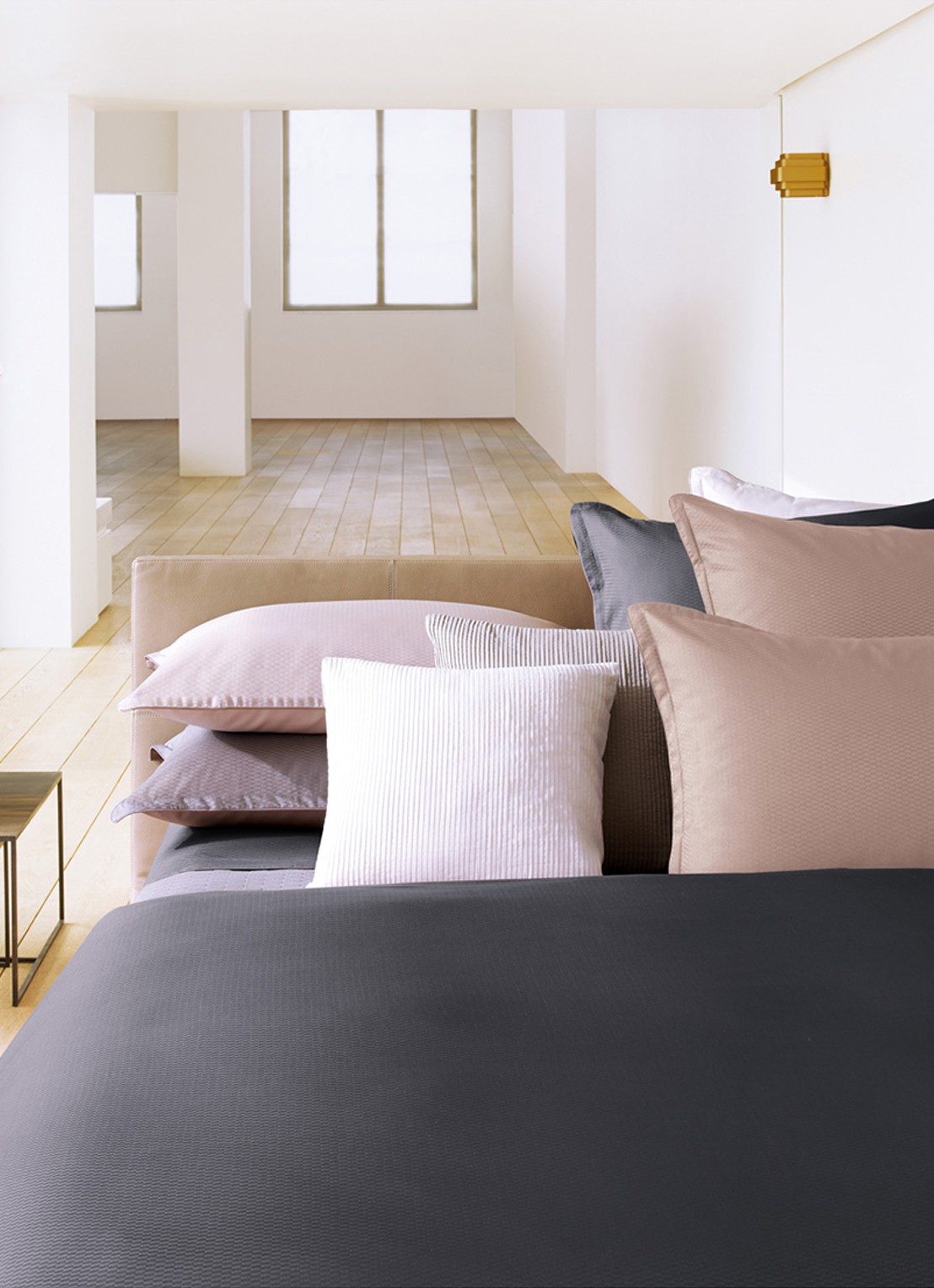 BOSS Loft laken van katoensatijn 300TC - voorkant 2 antraciet