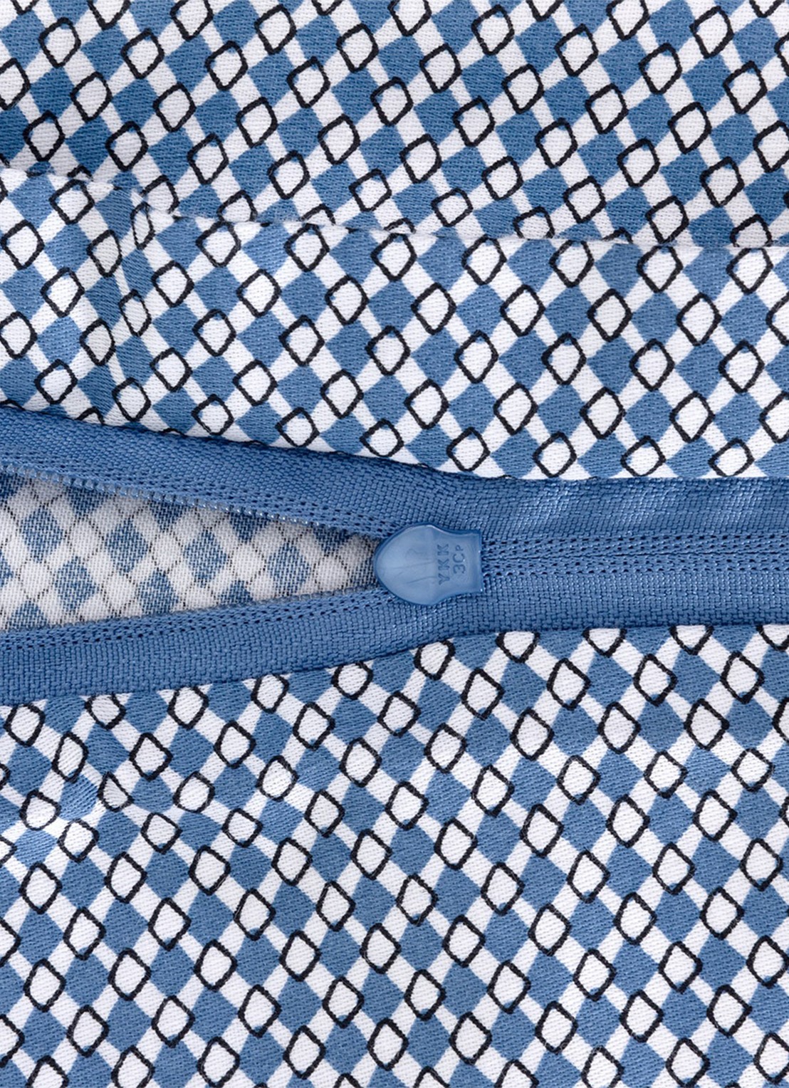 BOSS Logan dekbedovertrek van katoensatijn 200TC - exclusief kussenslopen - detail 2 blauw