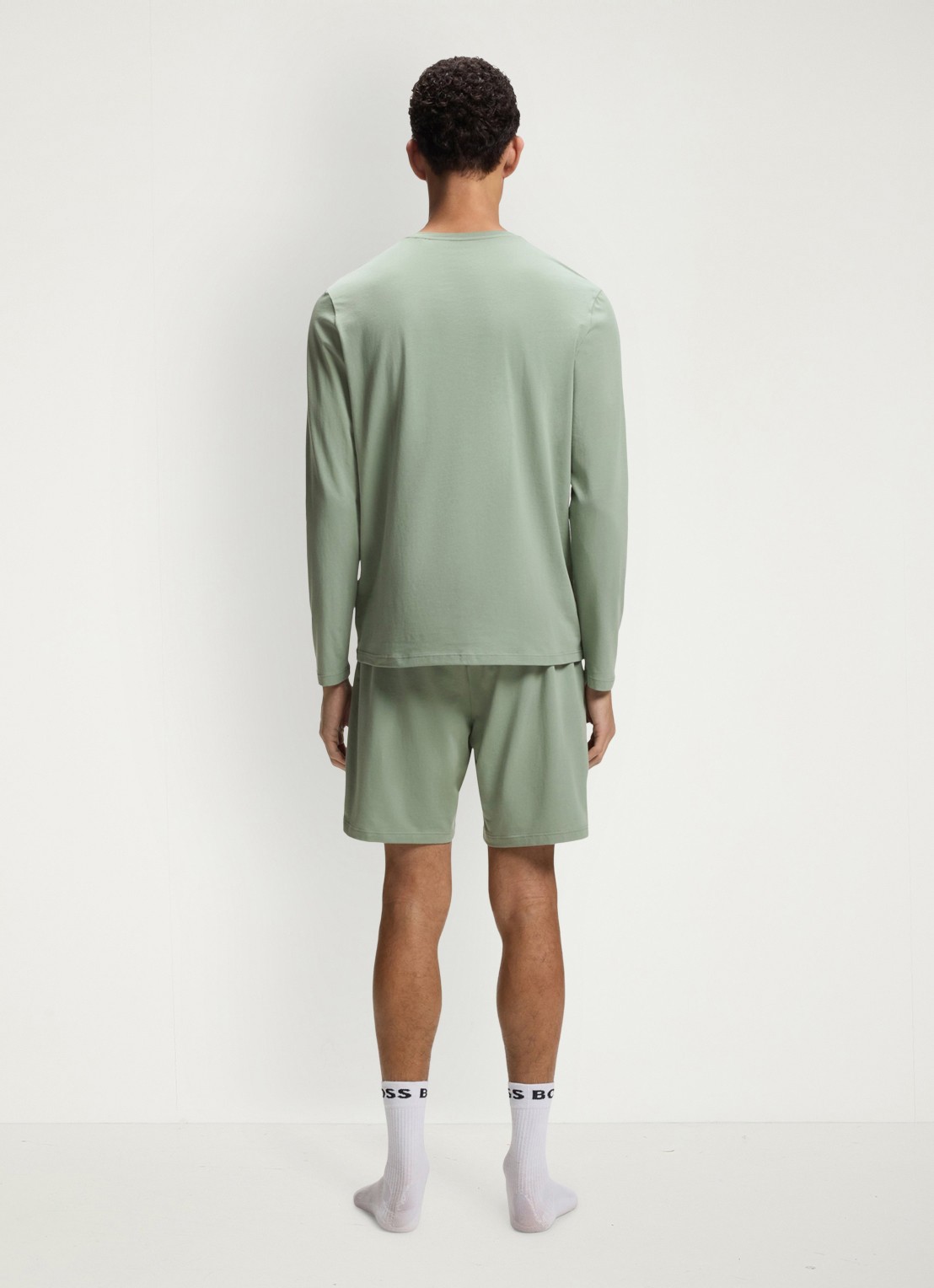 BOSS Longsleeve met logo - achterkant 3 lichtgroen