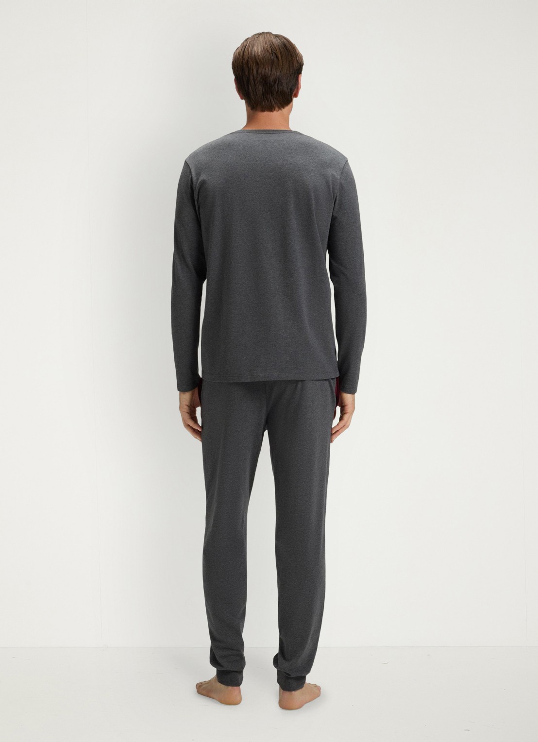 BOSS Longsleeve met logo - achterkant 3 grijs