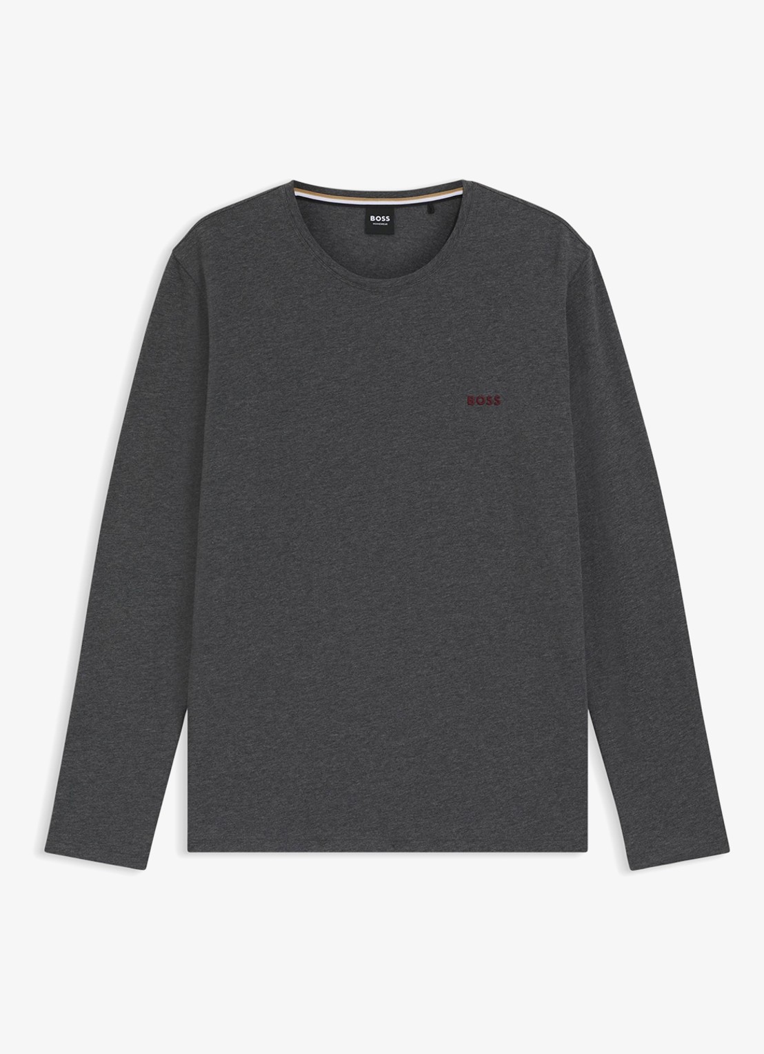 BOSS Longsleeve met logo - voorkant grijs