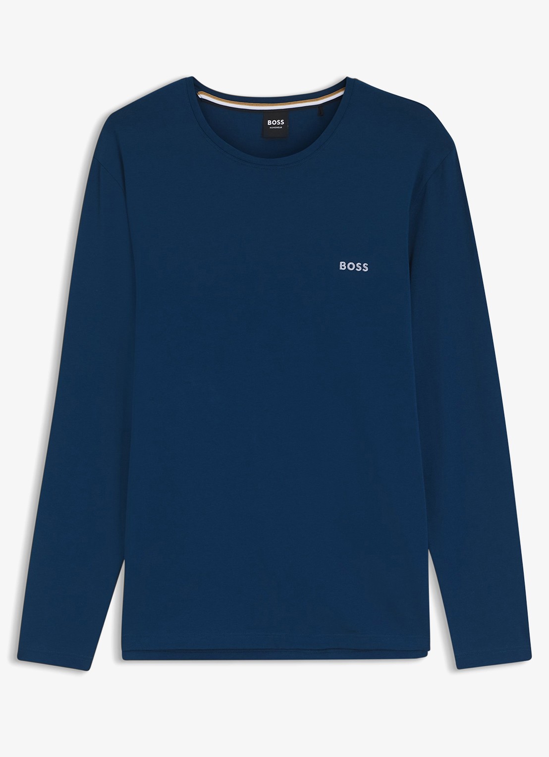 BOSS Longsleeve met logo - voorkant donkerblauw