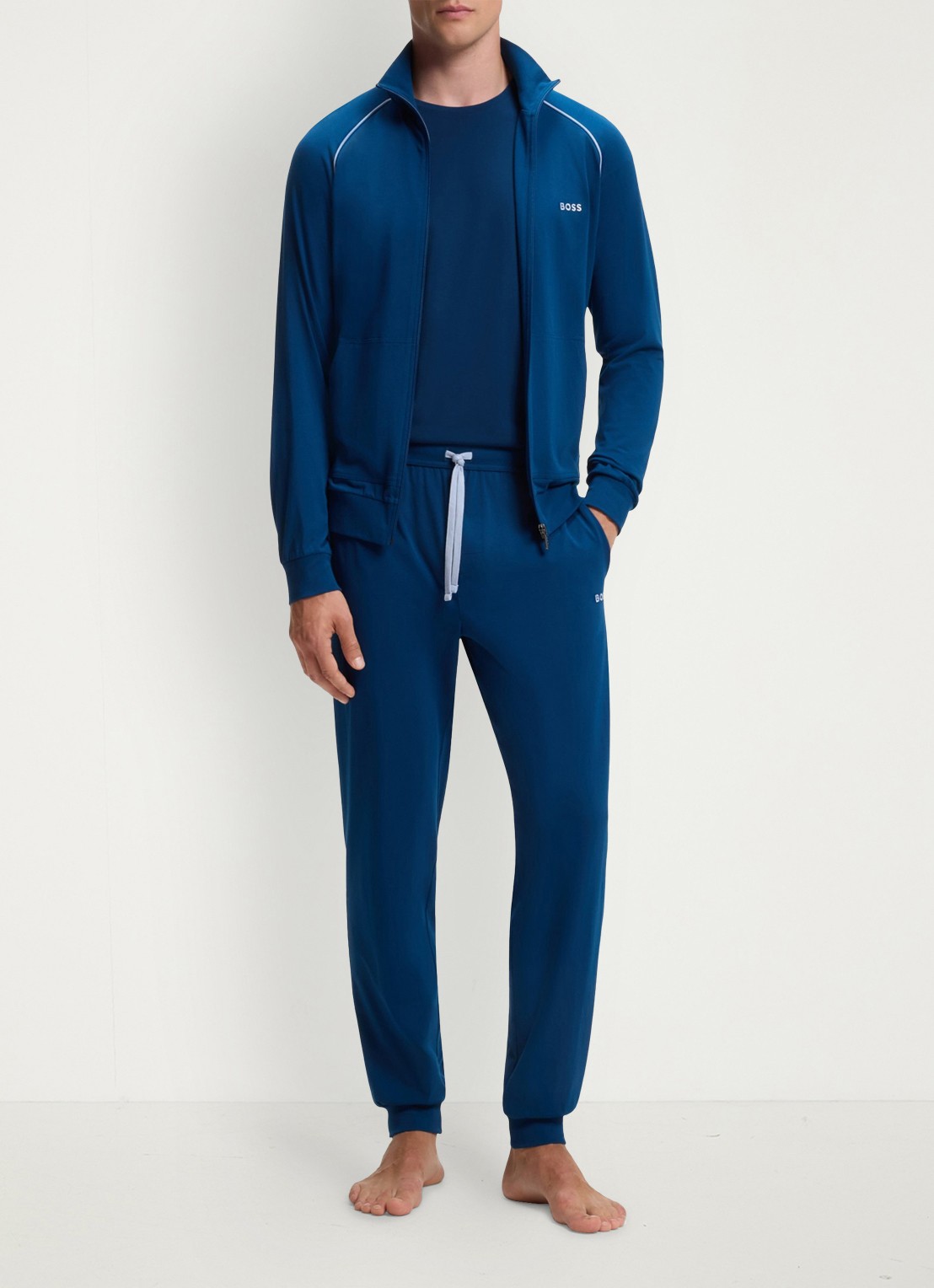 BOSS Longsleeve met logo - voorkant 2 donkerblauw