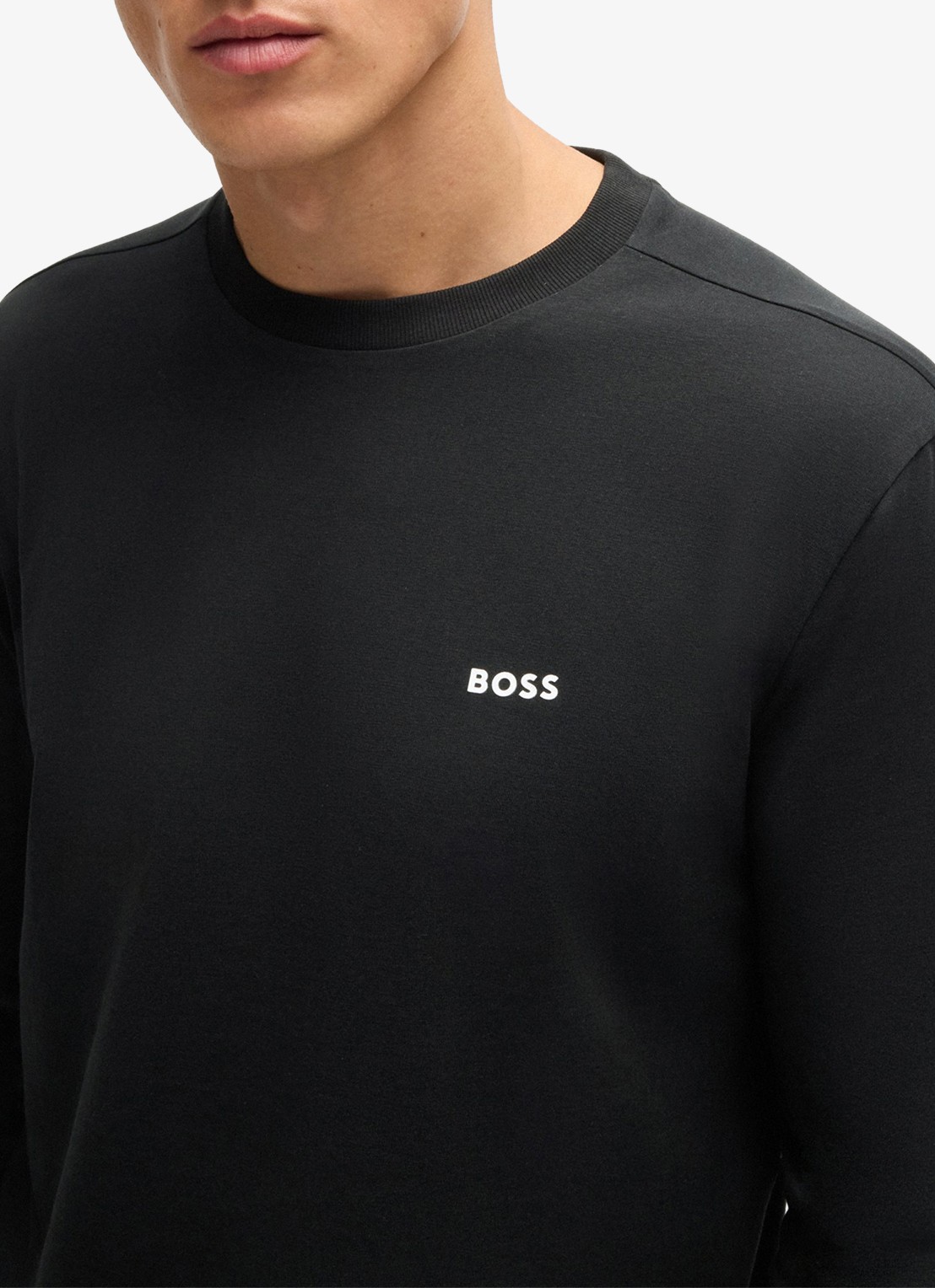 BOSS Longsleeve met logo - detail 2 zwart