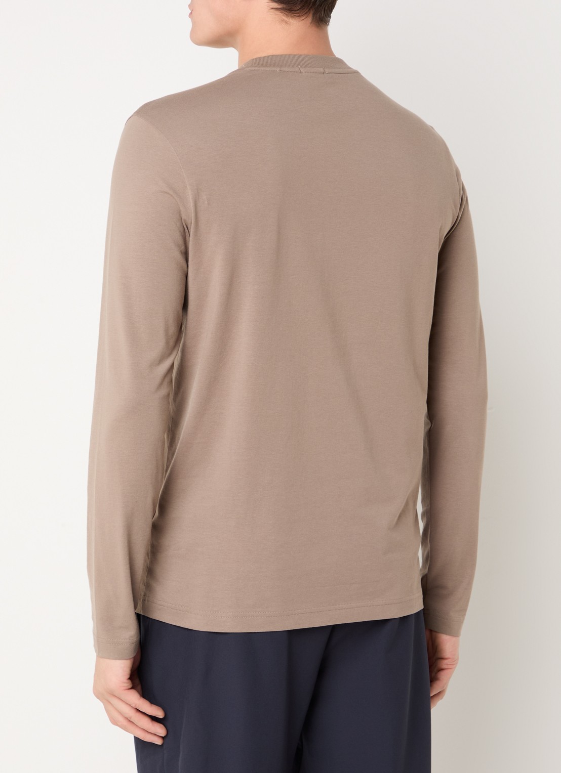 BOSS Longsleeve met logo - achterkant beige