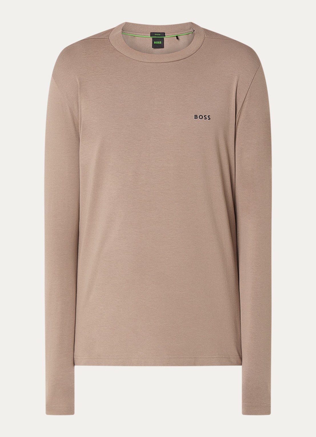 BOSS Longsleeve met logo - voorkant 2 beige