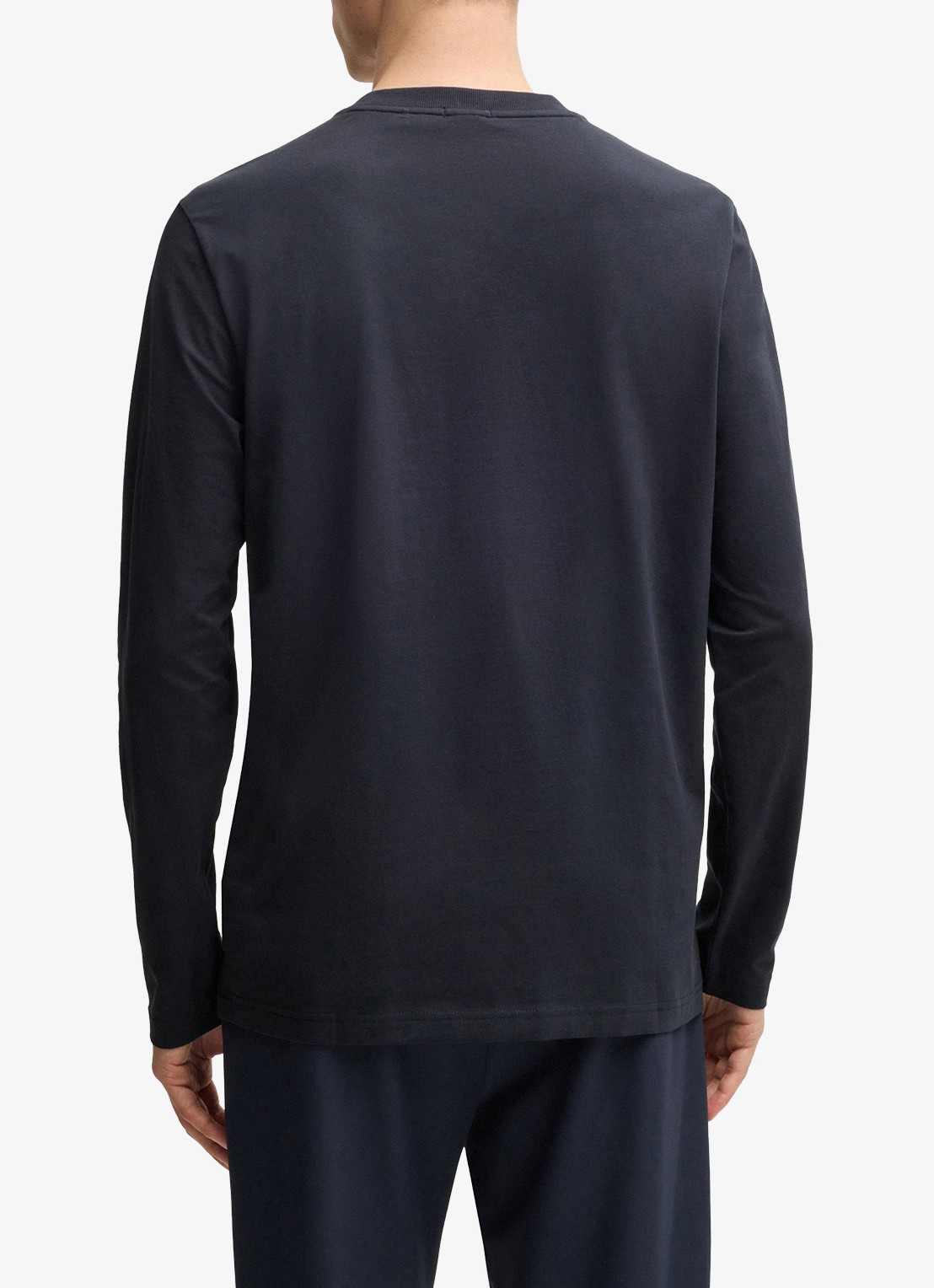 BOSS Longsleeve met logo - achterkant royalblauw