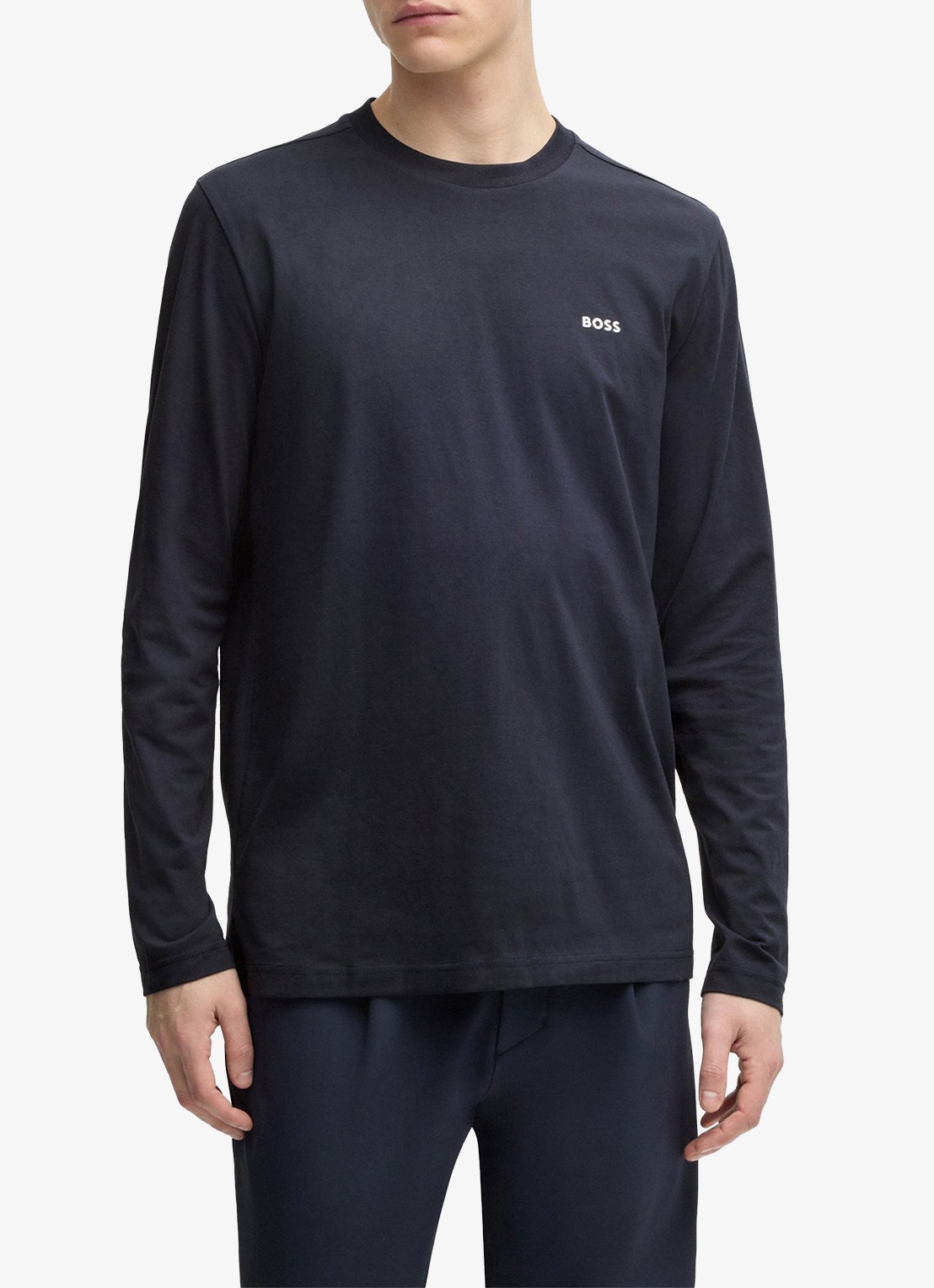 BOSS Longsleeve met logo - detail 4 royalblauw
