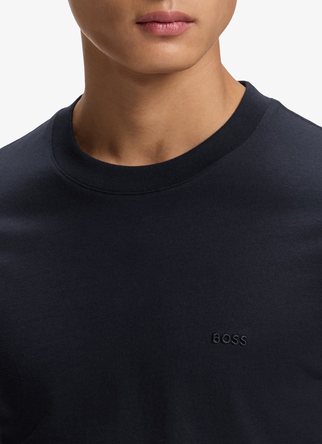 BOSS Longsleeve met logoborduring - detail 5 donkerblauw