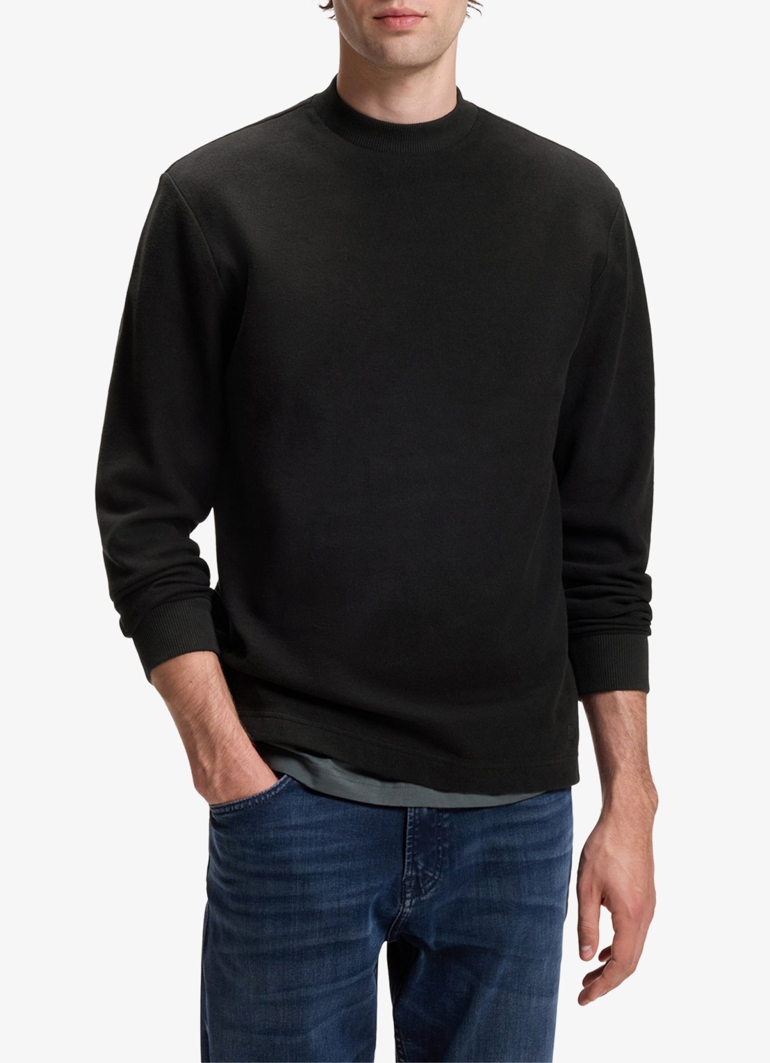 BOSS Longsleeve met stretch - detail 4 zwart