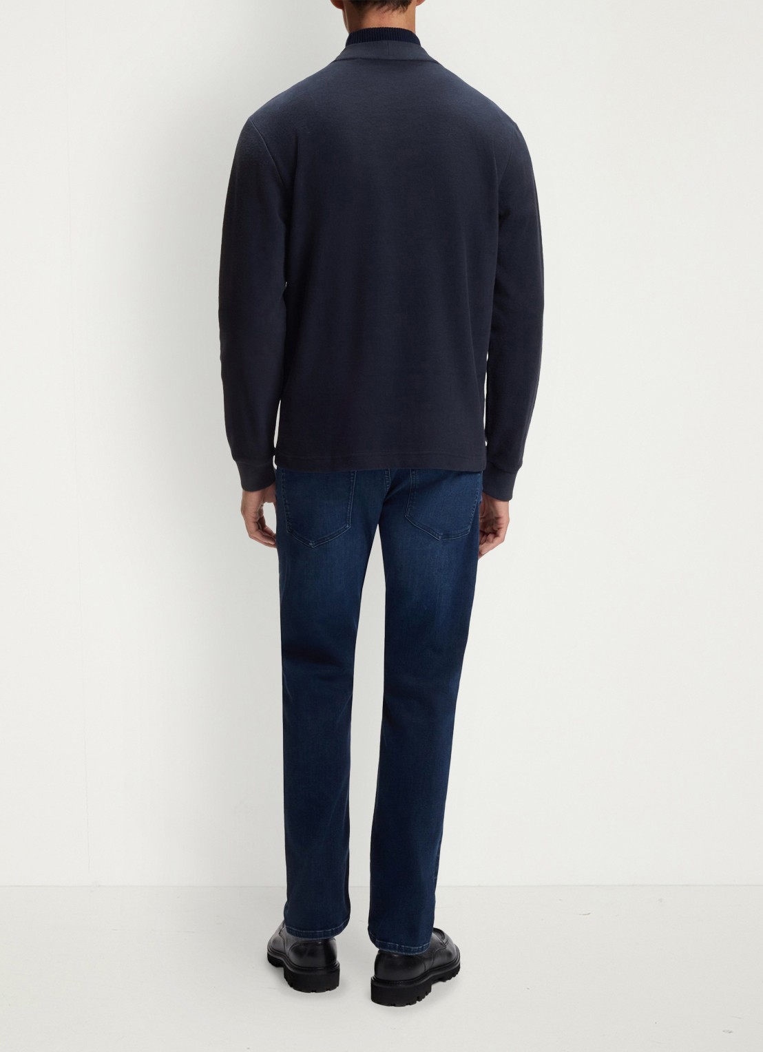 BOSS Longsleeve met stretch - achterkant 3 donkerblauw