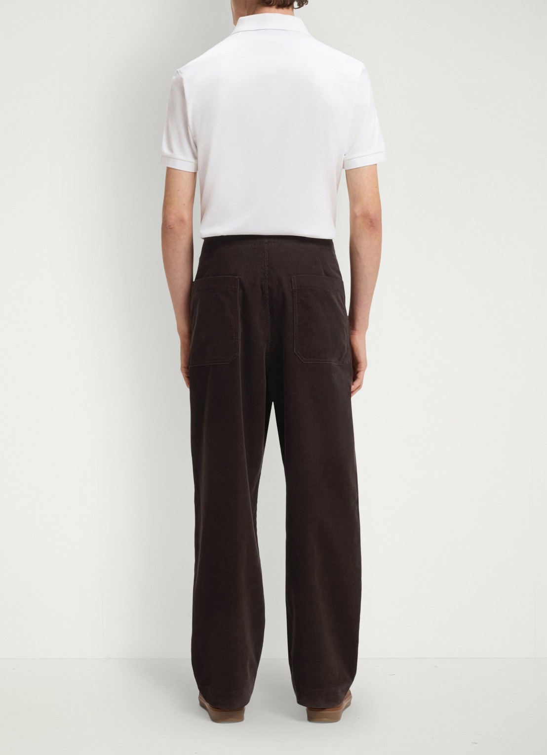 BOSS Loose fit broek van corduroy met opgestikte zakken - achterkant 6 medium brown-210 / bruin