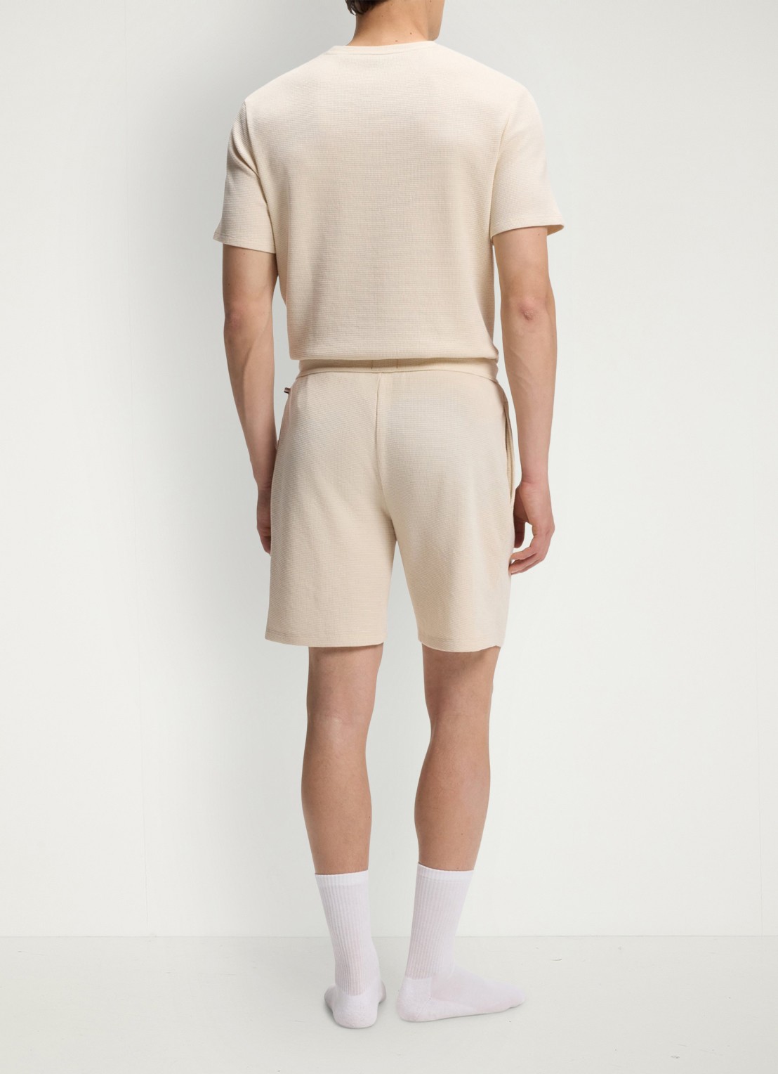BOSS Loose fit korte broek met logo - achterkant 3 beige