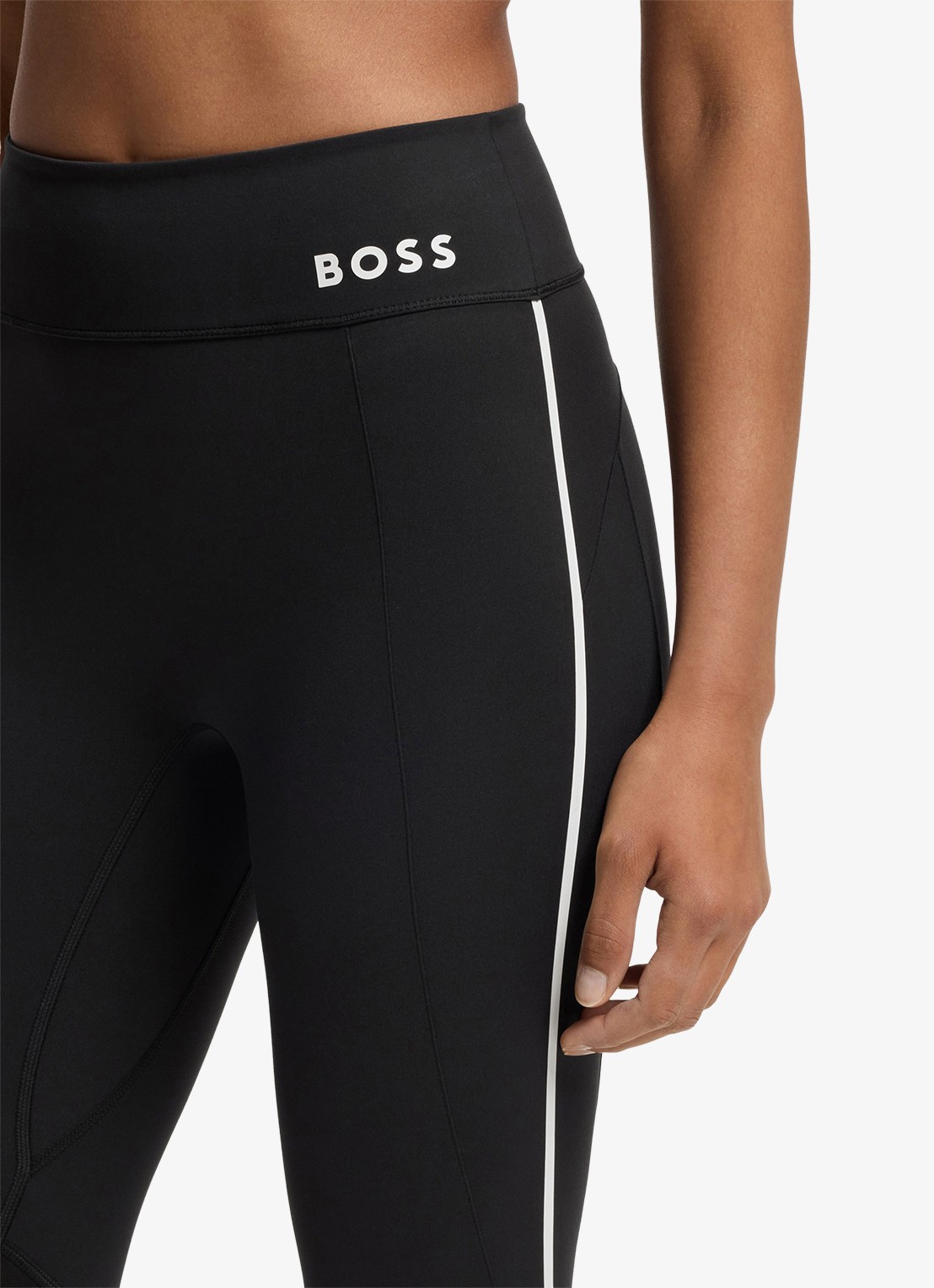 BOSS Low waist skinny fit trainingslegging met logo - detail 2 zwart