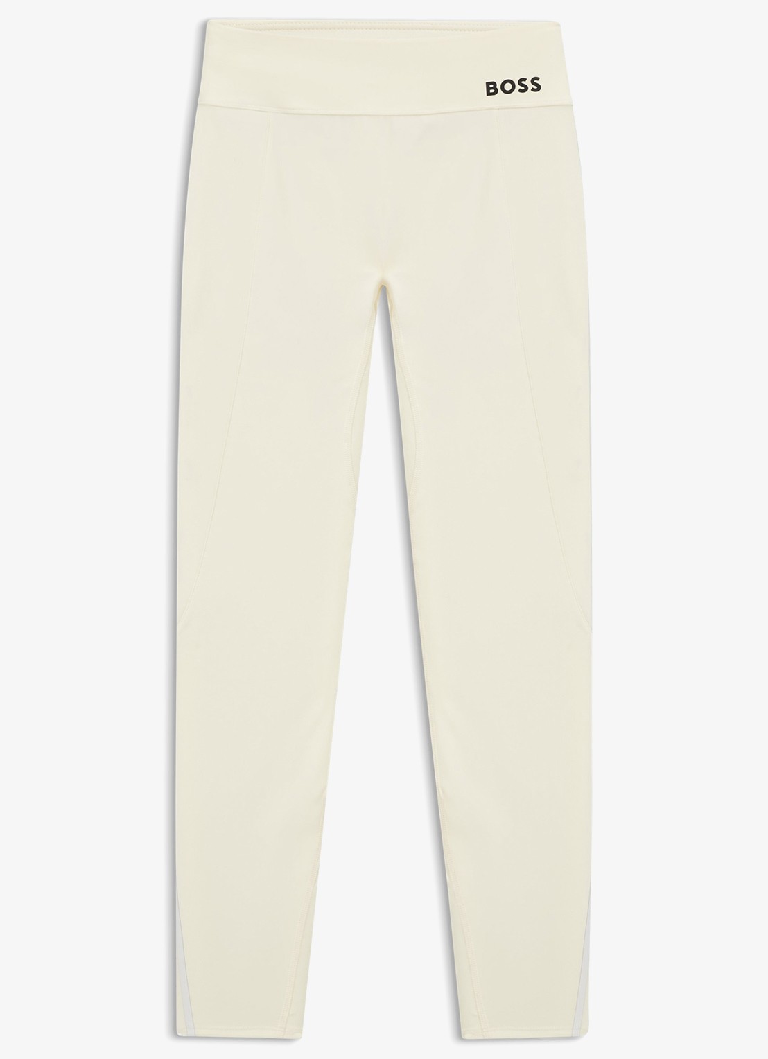 BOSS Low waist skinny fit trainingslegging met logo - voorkant 3 creme