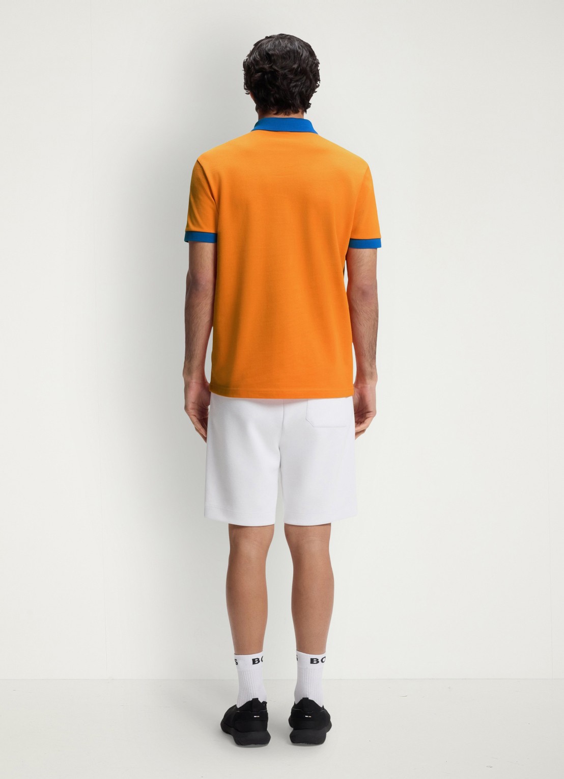 BOSS Lux Paddy regular fit polo met logoborduring - achterkant bright orange-821 / oranje