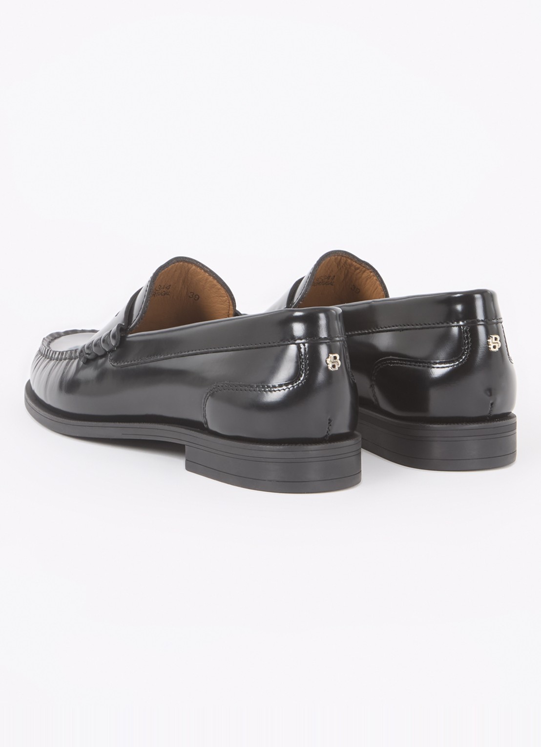 BOSS Lycia loafer van leer - achterkant 4 zwart