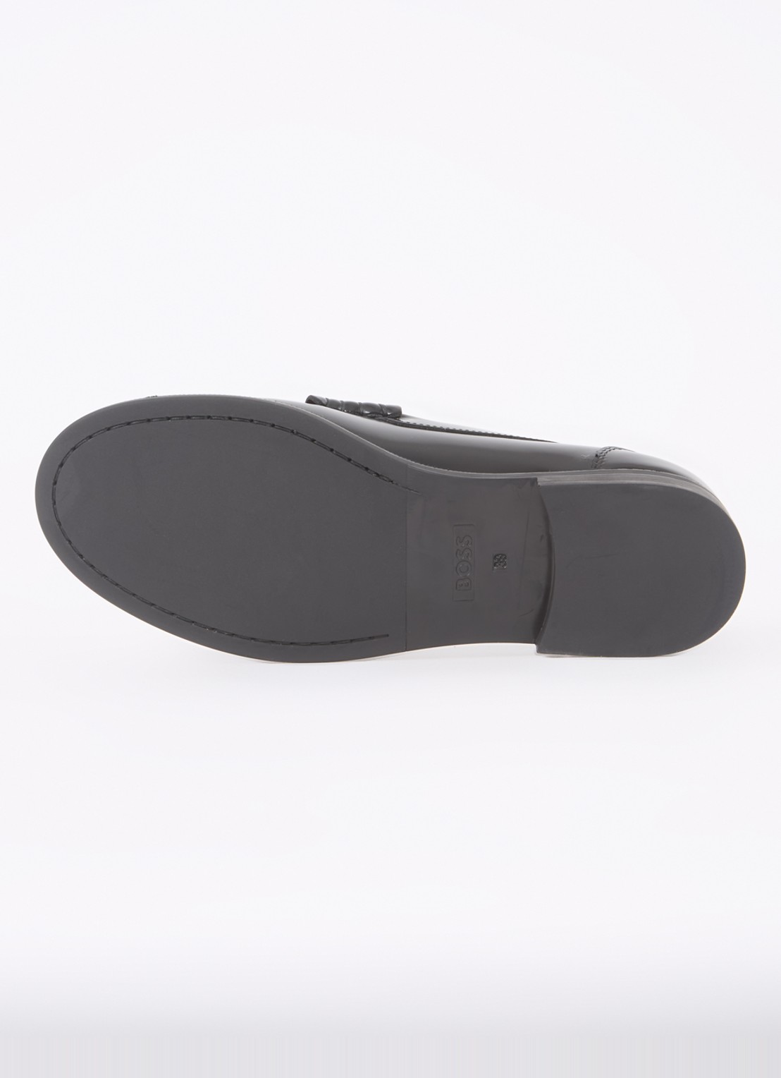 BOSS Lycia loafer van leer - detail 3 zwart