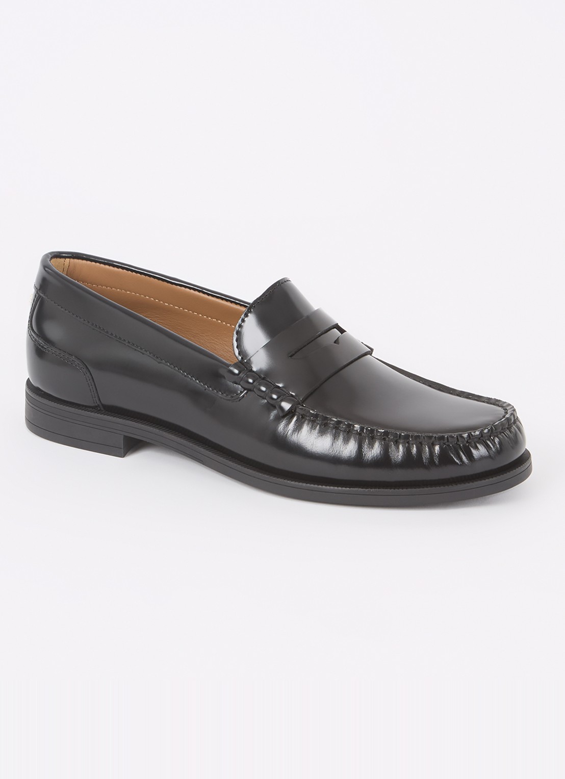 BOSS Lycia loafer van leer - voorkant 5 zwart