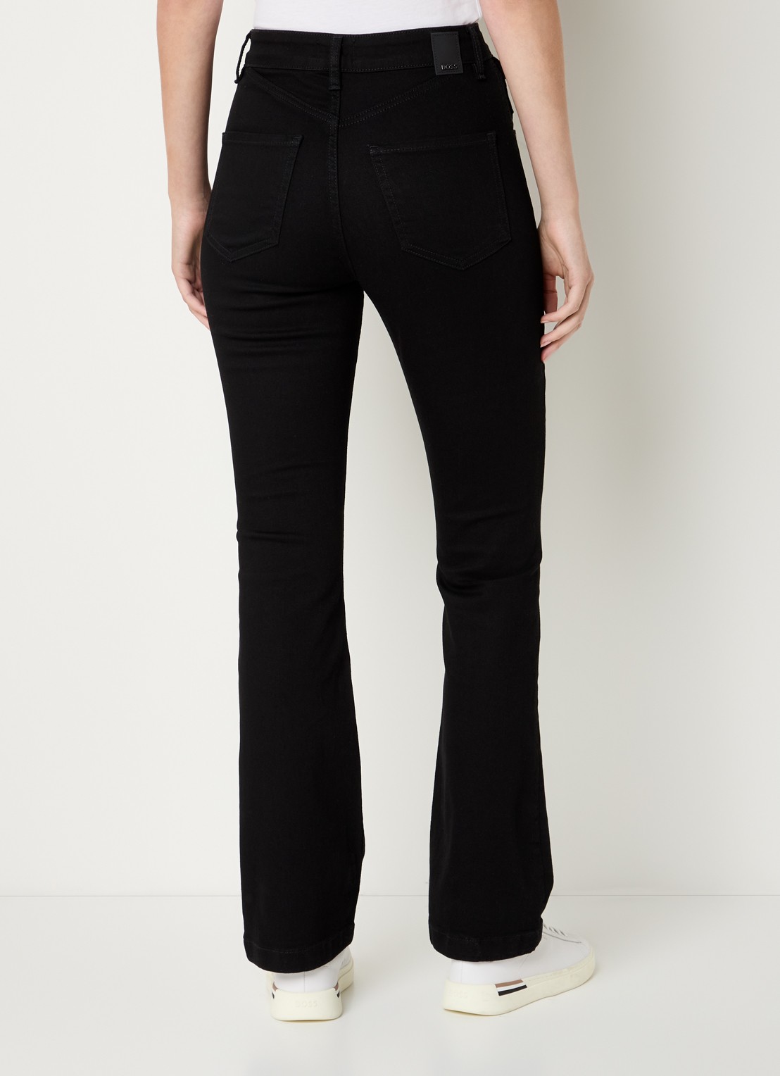 BOSS Lyris high waist bootcut jeans met gekleurde wassing - achterkant 3 zwart