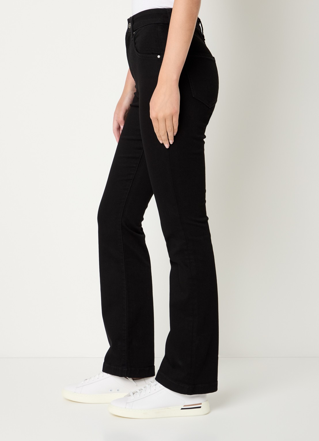 BOSS Lyris high waist bootcut jeans met gekleurde wassing - detail 5 zwart