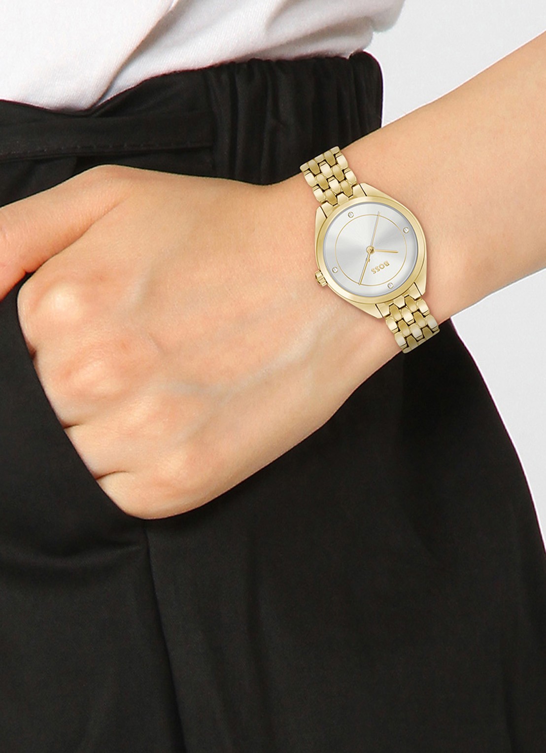 BOSS Mae horloge HB1502733 - voorkant 4 goud