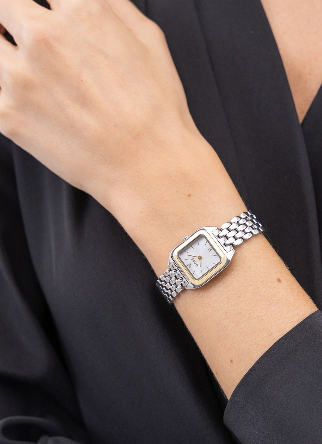 BOSS Mae Petite horloge HB1502821  - voorkant 4 zilver