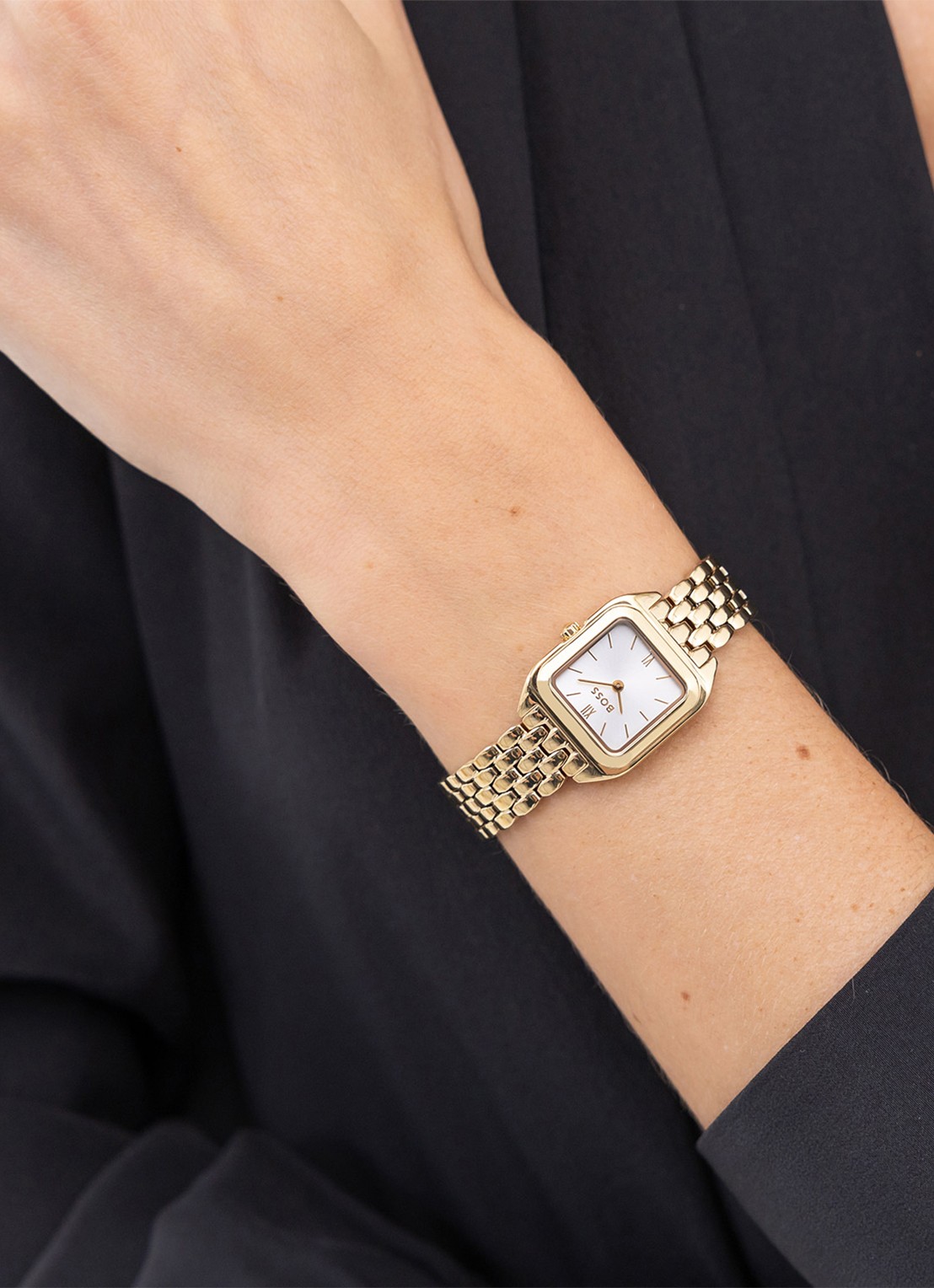 BOSS Mae Petite horloge HB1502823  - voorkant 4 goud