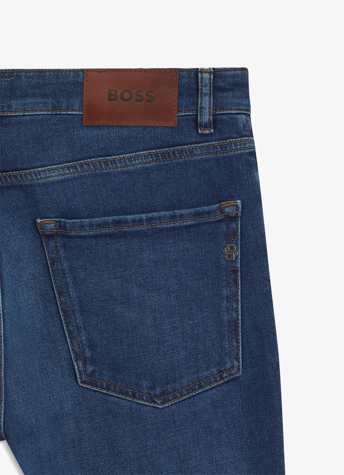 BOSS Maine regular fit jeans met donkere wassing - detail 4 indigo