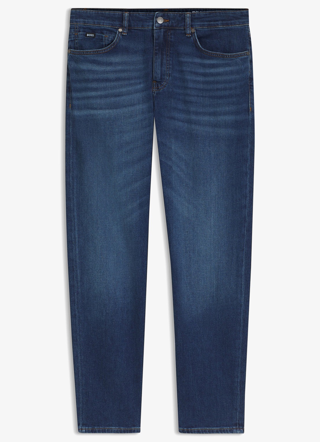 BOSS Maine regular fit jeans met donkere wassing - voorkant 5 indigo