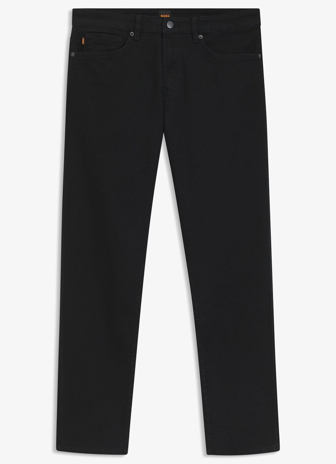 BOSS Maine straight fit jeans met gekleurde wassing  - voorkant zwart