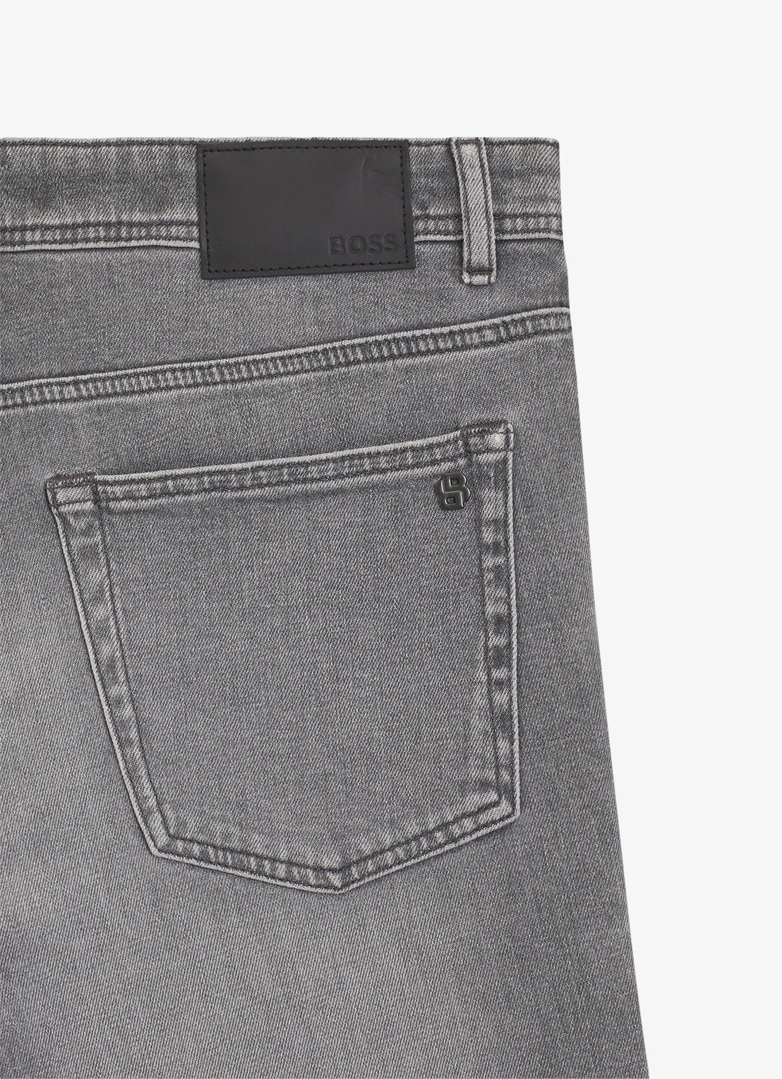 BOSS Maine straight fit jeans met gekleurde wassing - detail 3 grijs