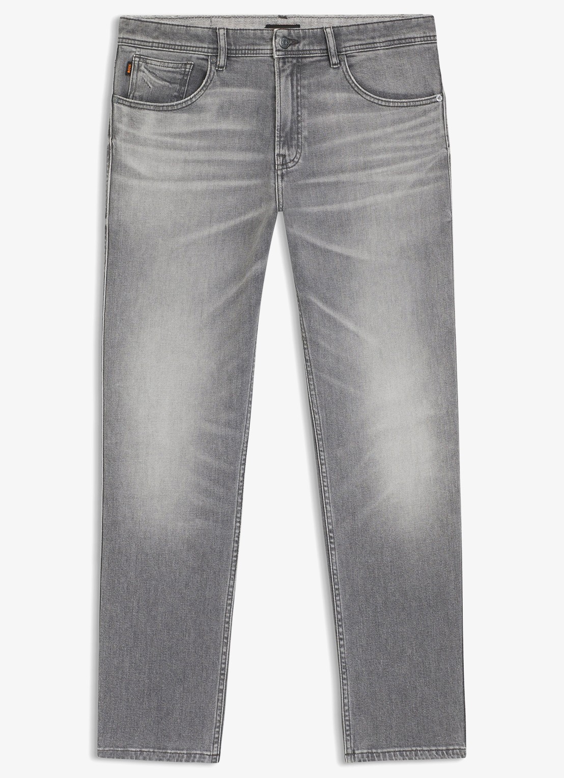 BOSS Maine straight fit jeans met gekleurde wassing - voorkant 4 grijs