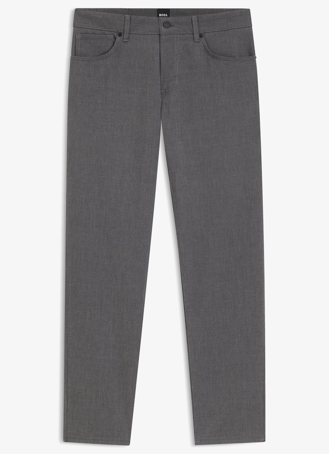 BOSS Maine straight fit pantalon met steekzakken  - voorkant 5 donkergrijs