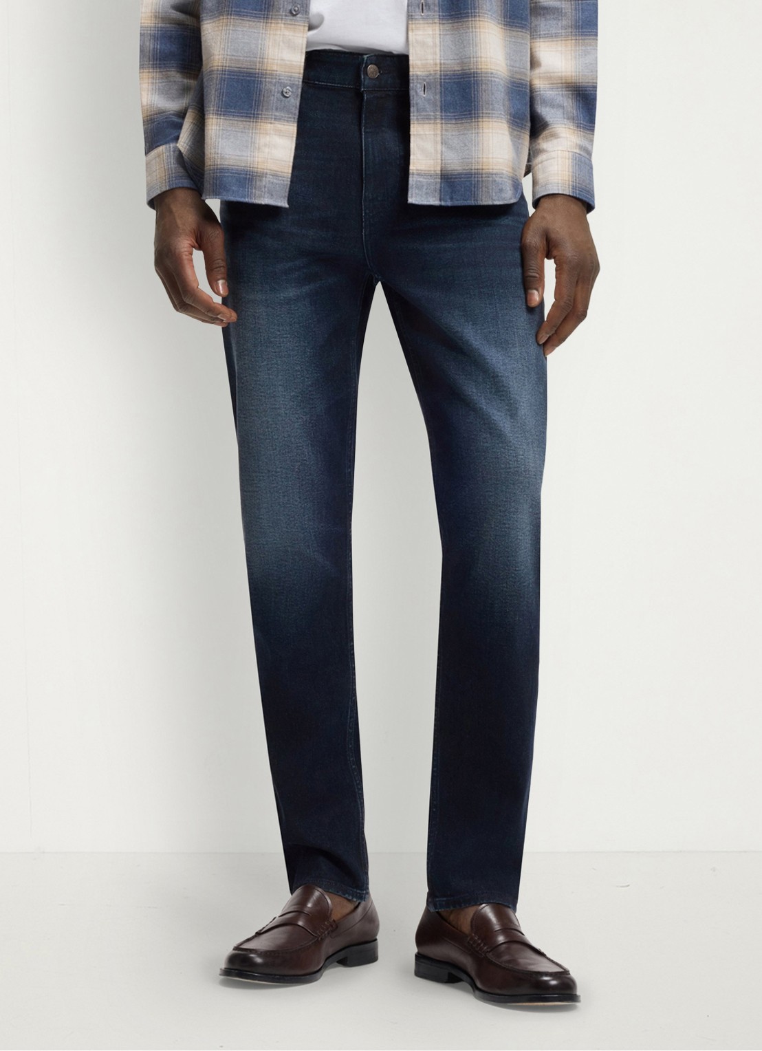 BOSS Maine straight leg jeans in katoenblend - detail denim